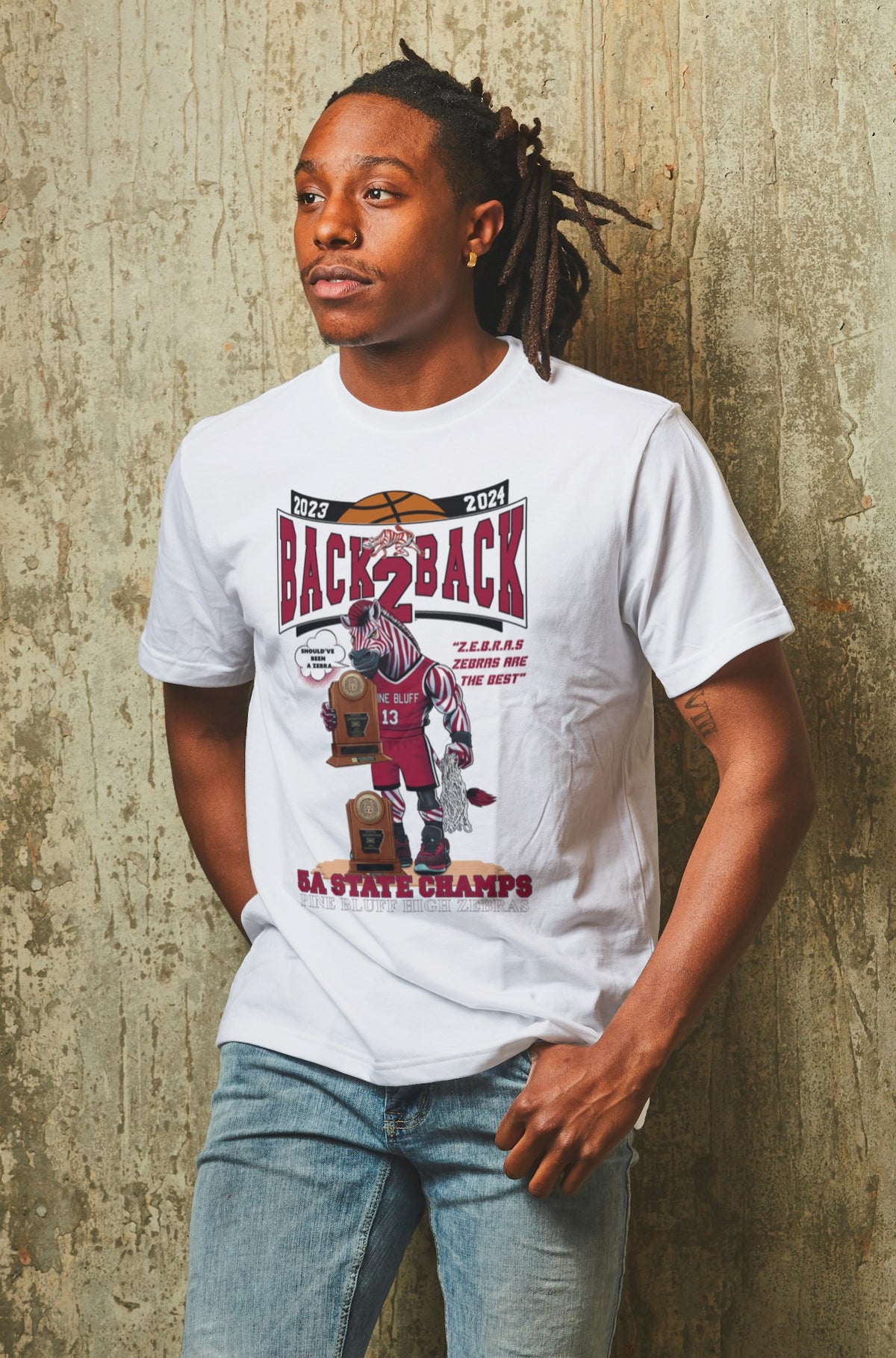 Pine Bluff HIGH ZEBRAS BACK2BACK CHAMPS Tee