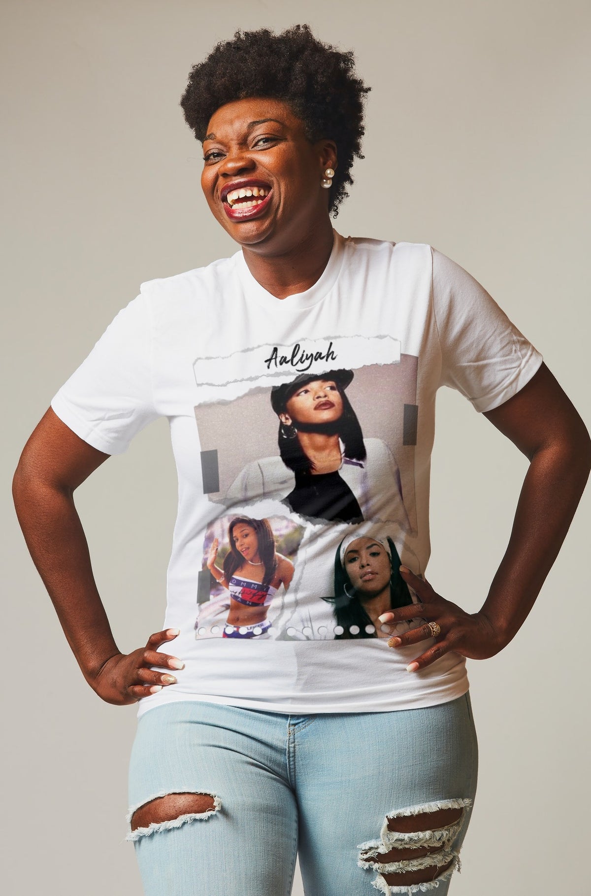 Aaliyah Torn Paper Tee
