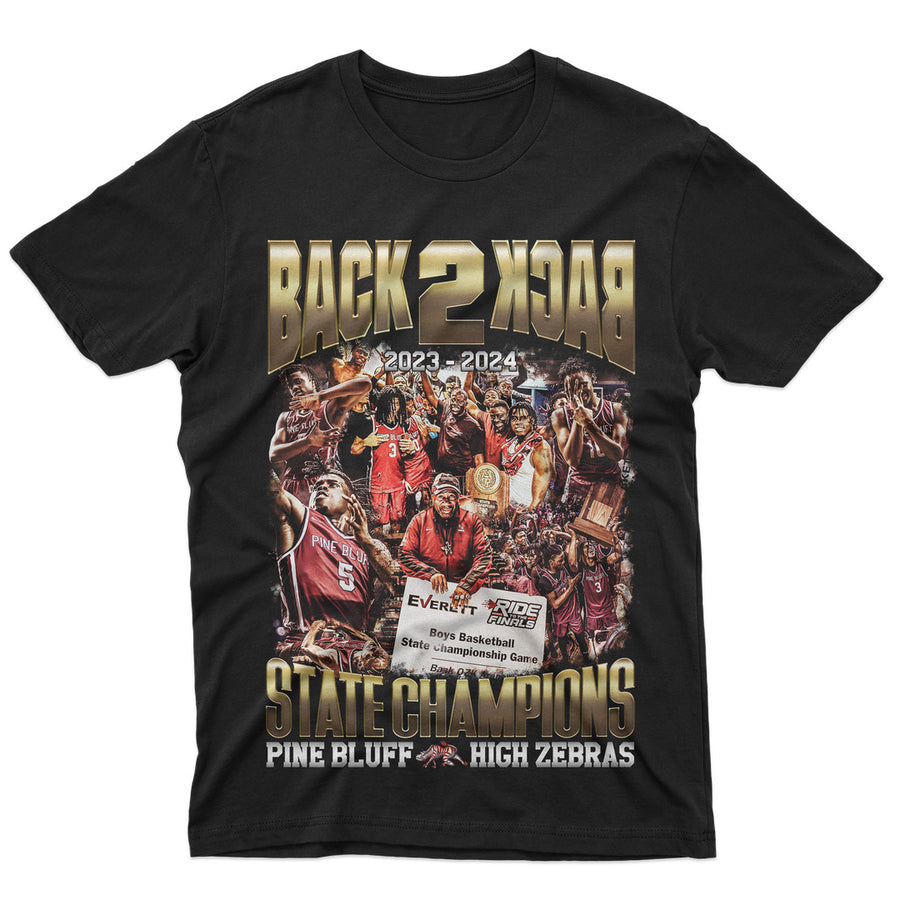 PINE BLUFF HIGH ZEBRAS BACK 2 BACK CHAMPS Tee