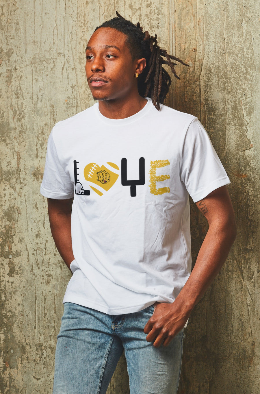 UAPB Love Field Goal In white Tee