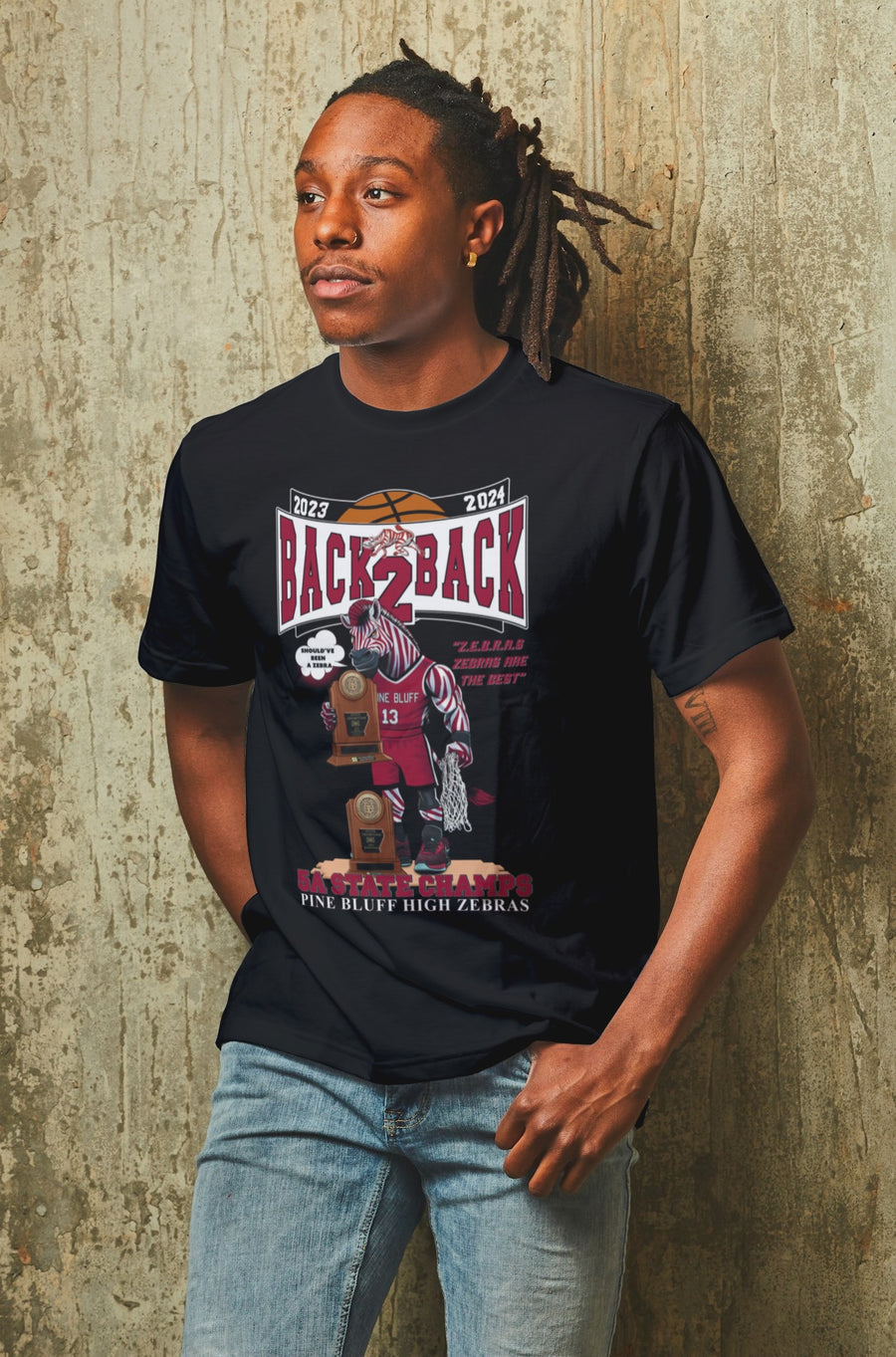 PINE BLUFF HIGH ZEBRAS BACK2BACK CHAMPS Tee