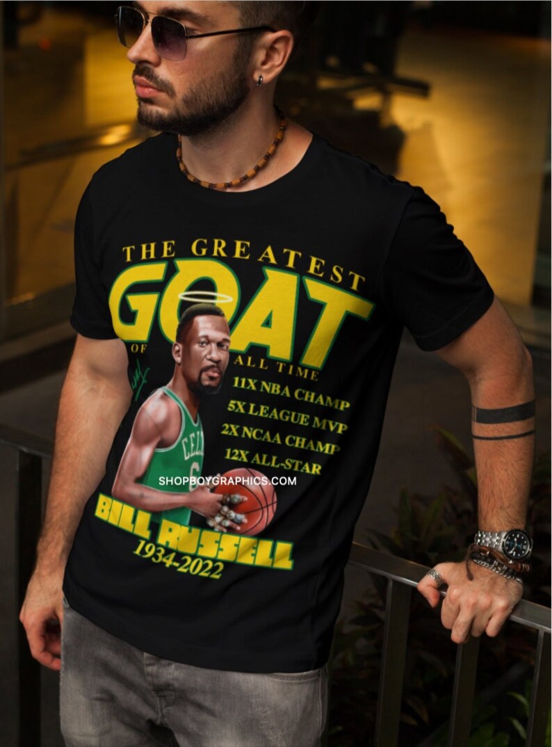 Bill Russell Goat Shirt-Rest In Peace Bill Russell Shirt