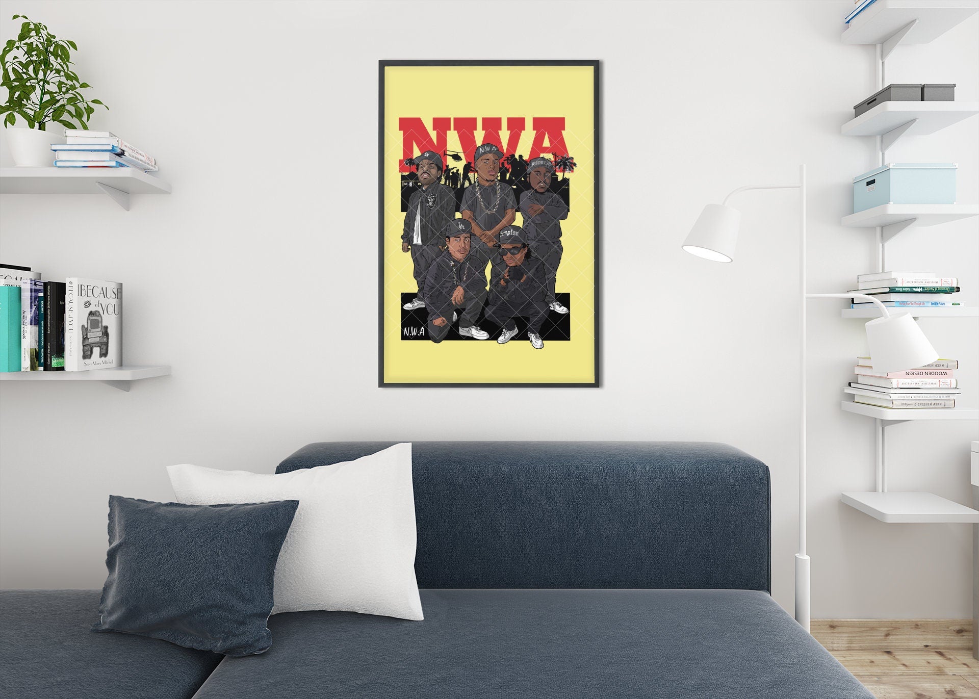 N.W.A poster, NWA prints, N.W.A Canvas, Easy E wall decor, Ice cube poster,  Hip Hop poster, Easy-E poster, Dr Dre poster, hip hop canvas