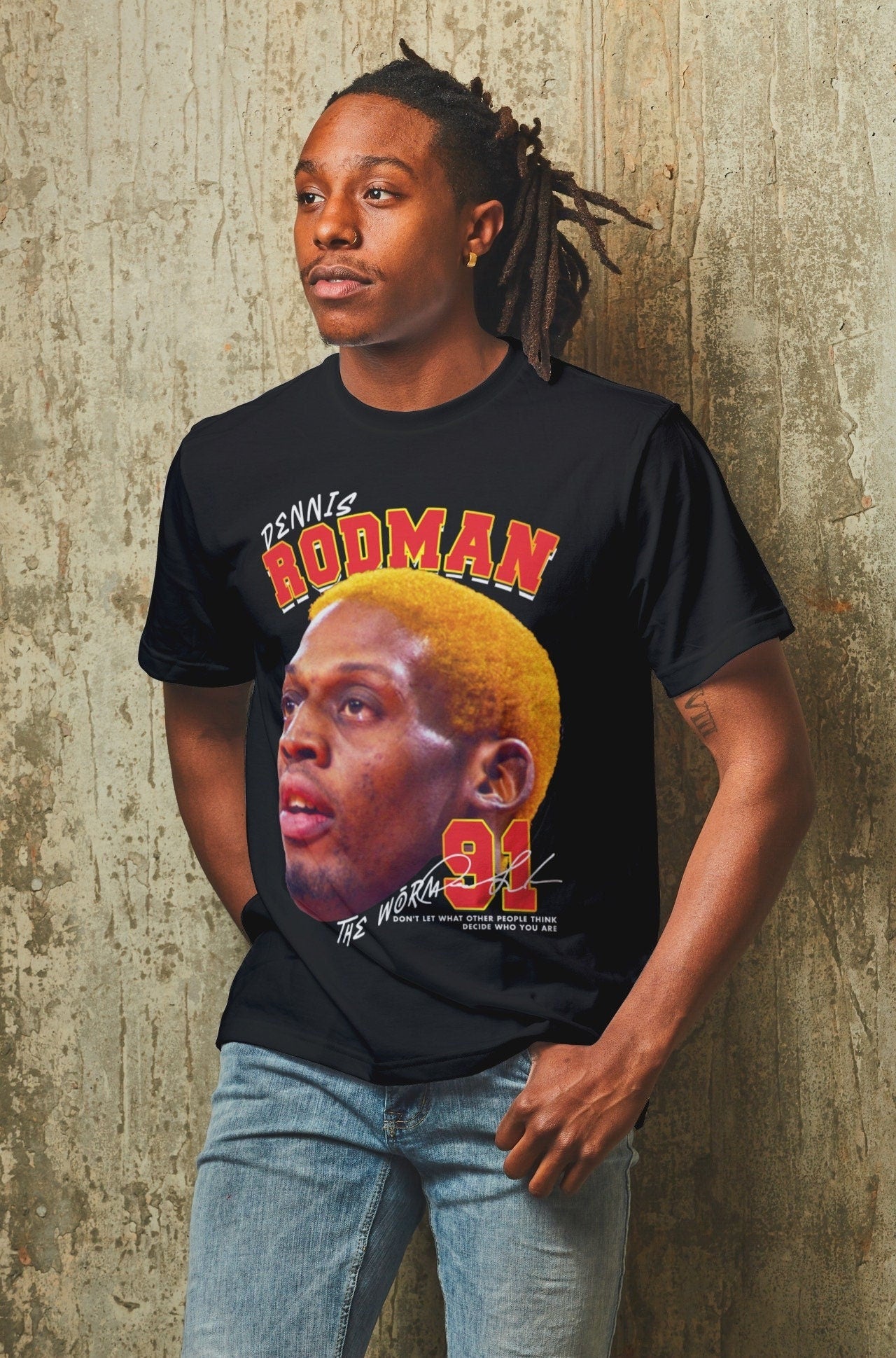 Dennis Rodman "The Worm" NBA Chicago Bulls Inspired T-Shirt