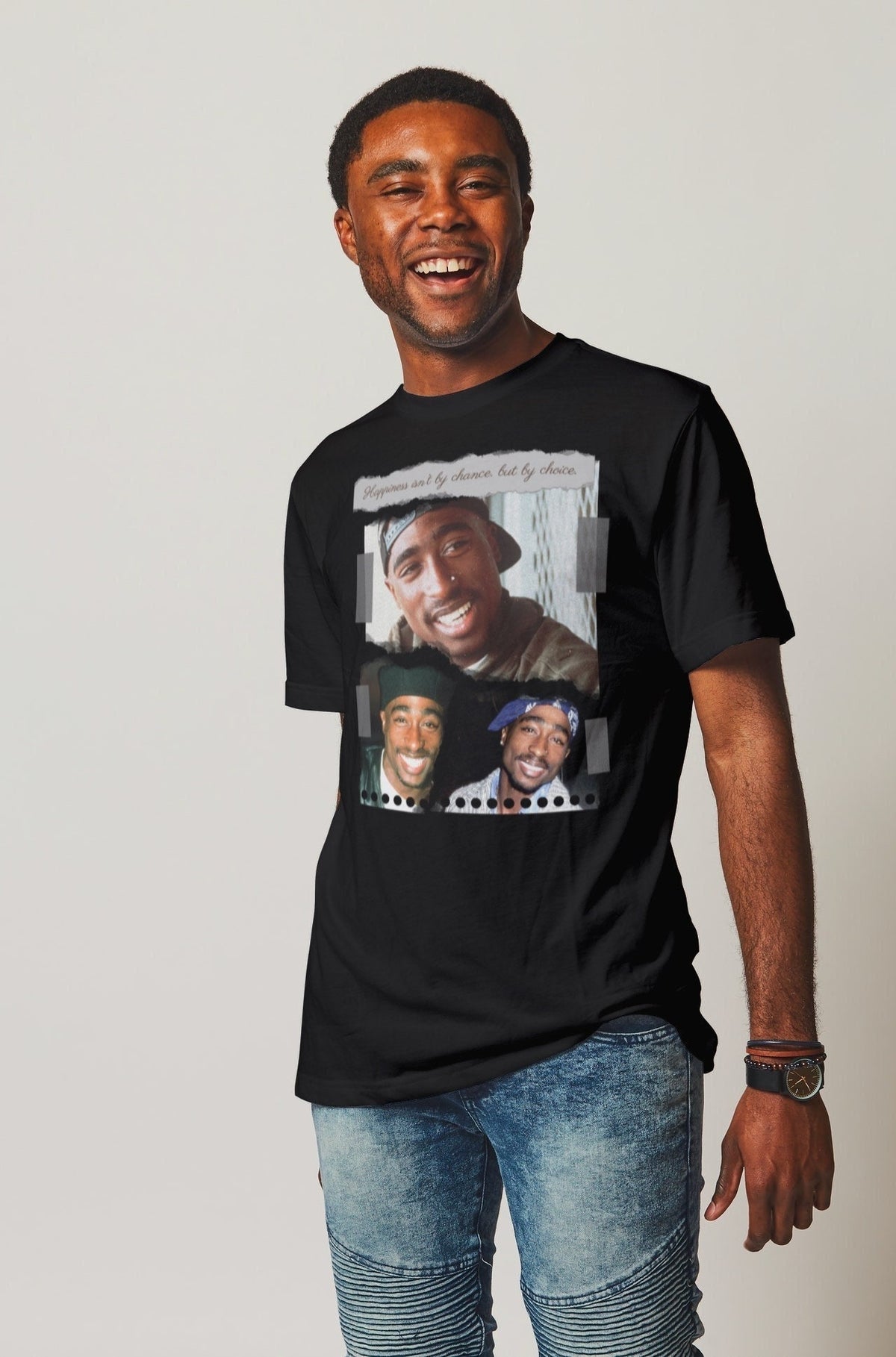 2Pac Happiness Torn Paper Tee