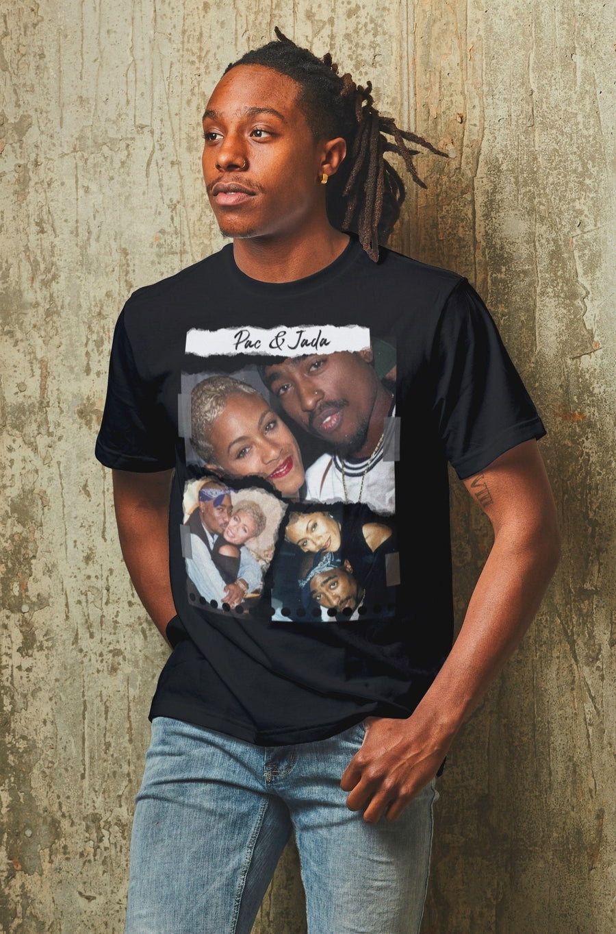 2Pac and Jada torn paper Tee