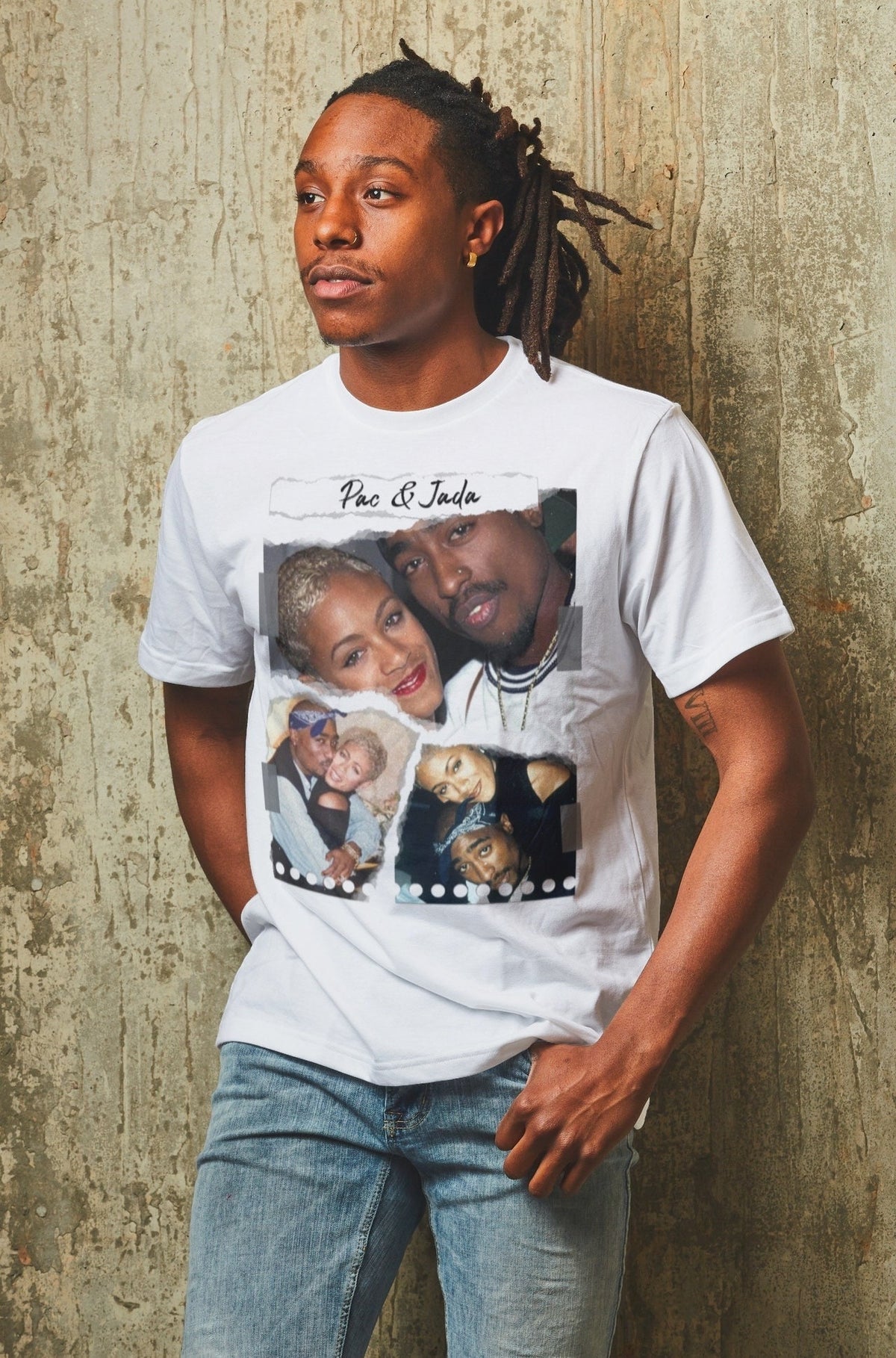 2Pac and Jada torn paper Tee