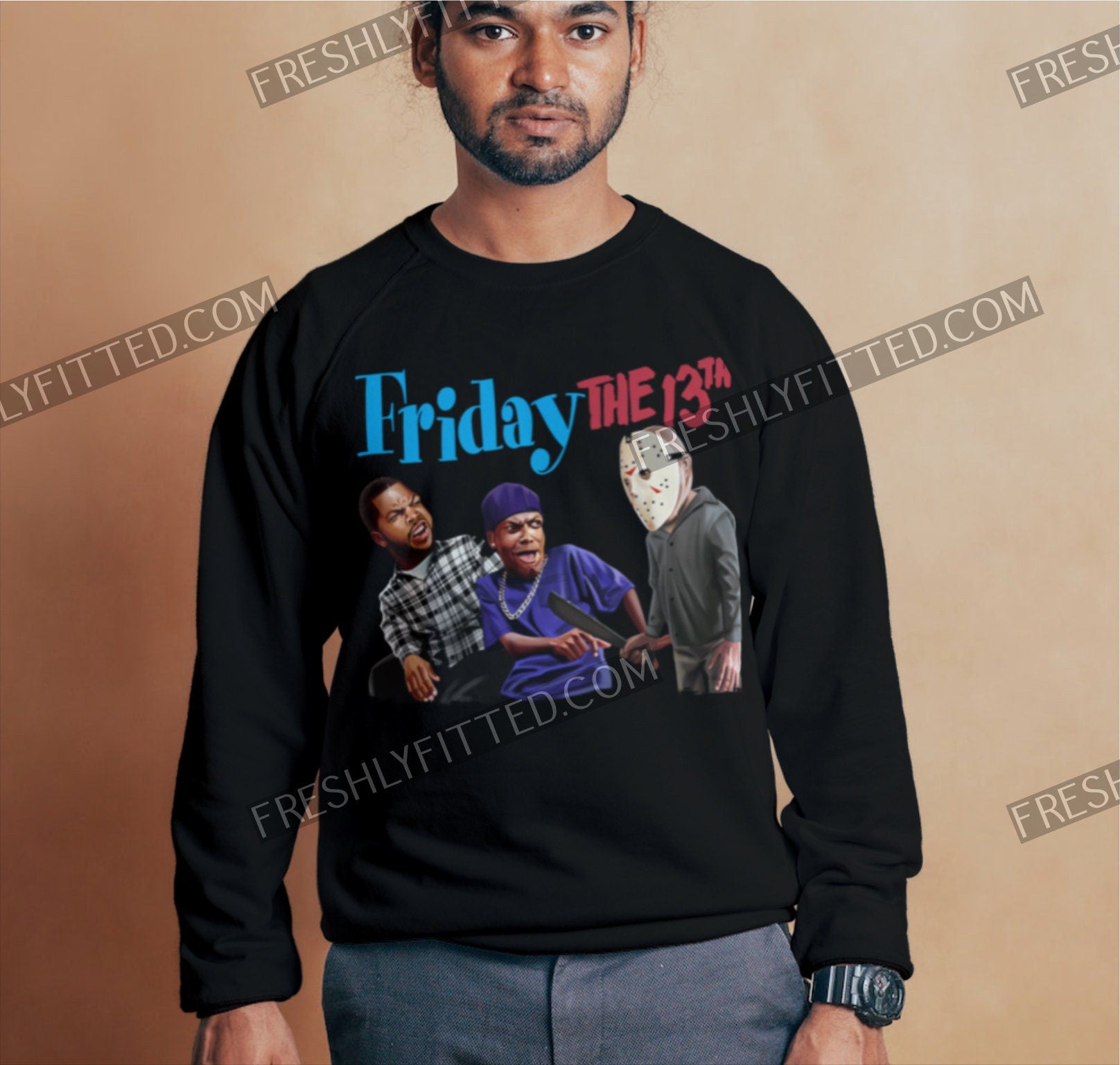 Friday movie Sweater, Friday the 13th, Jason Voorhees, Smokey sweater, Craig and deboo, Friday movie, Deebo sweater, Jason and smokey