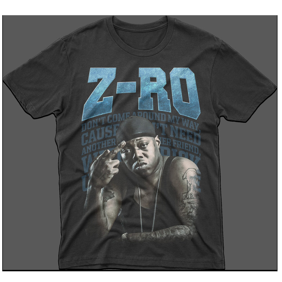 Z-Ro Tee with lyrics in sky blue