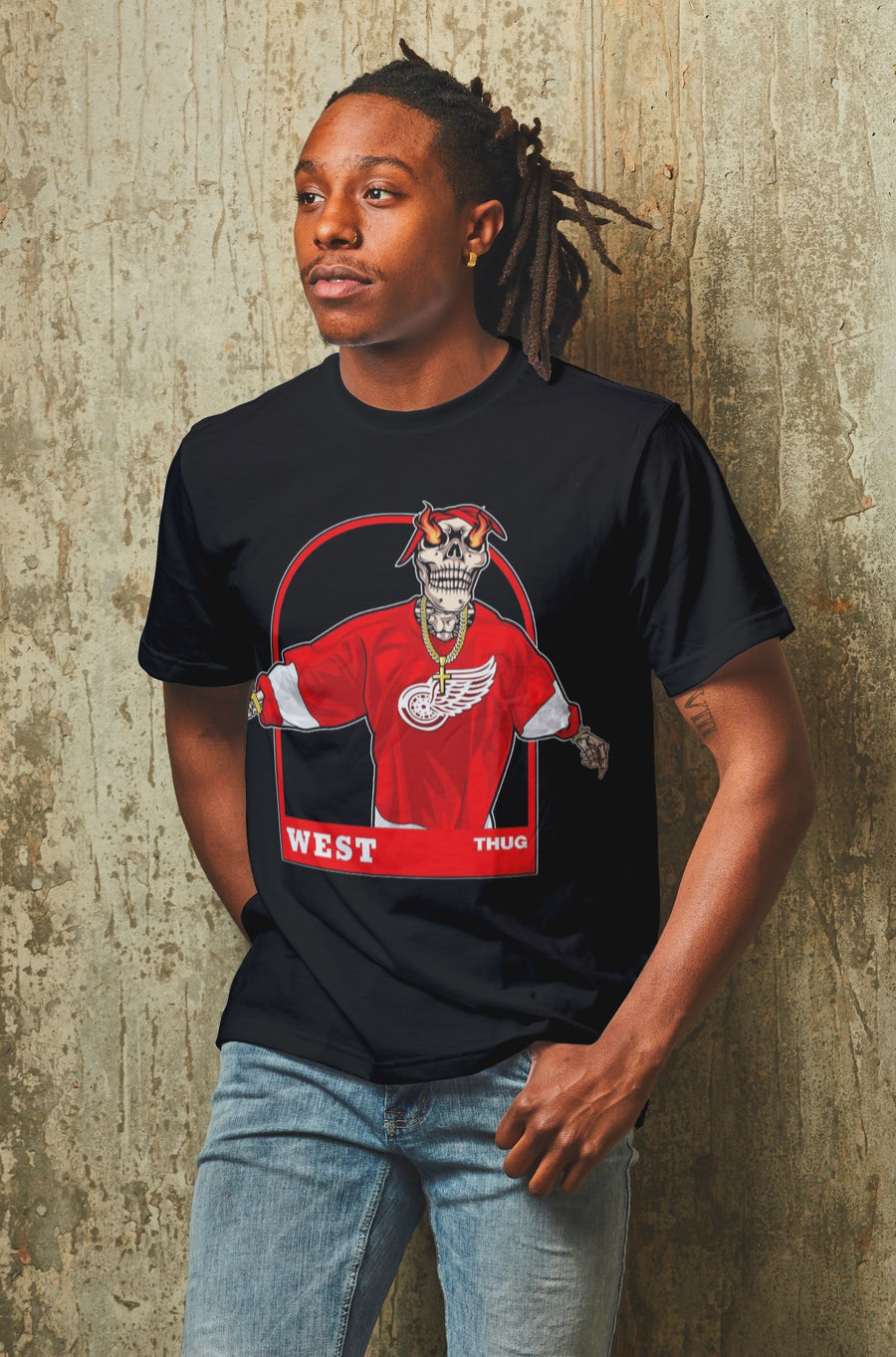 2Pac bones and flames tee