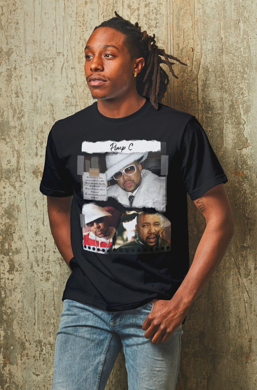 Pimp C Torn Paper Tee With Quote