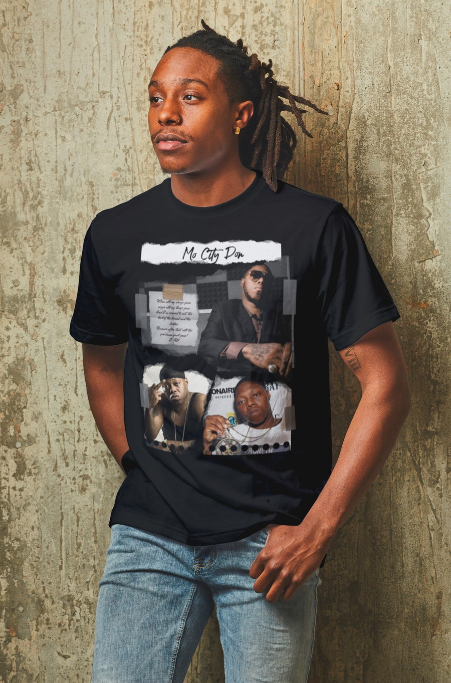 Z-Ro Torn Paper Tee With Quote