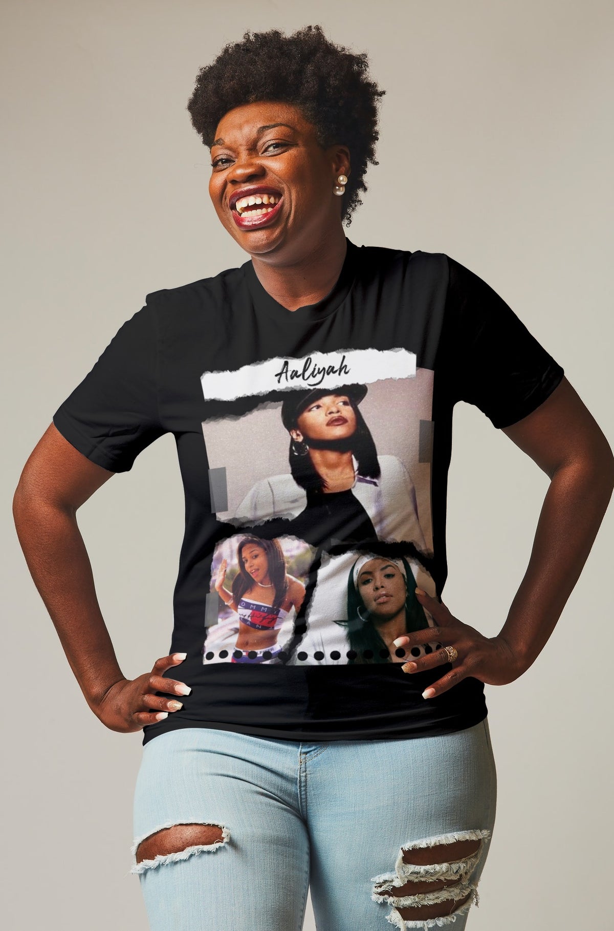 Aaliyah Torn Paper Tee
