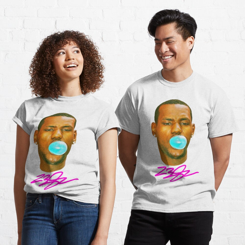 Lebron James Big Head Bubble Gum T-Shirt